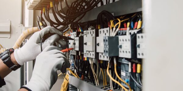 Electrician,Engineer,Tests,Electrical,Installations,And,Wires,On,Relay,Protection