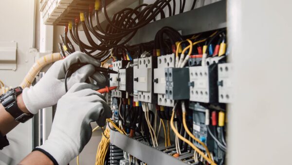 Electrician,Engineer,Tests,Electrical,Installations,And,Wires,On,Relay,Protection
